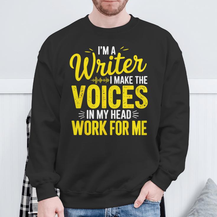 Book Writer Voices In My Head Work For Me Author Writing Sweatshirt Gifts for Old Men