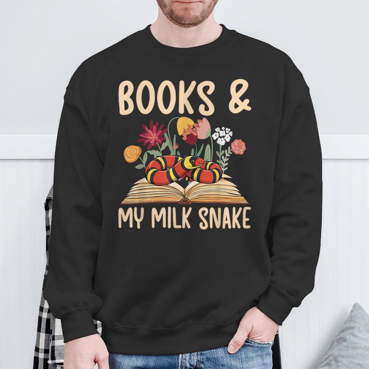 Books & My Milk Snake Owner Milk Snake Lover Milk Snakes Sweatshirt Gifts for Old Men