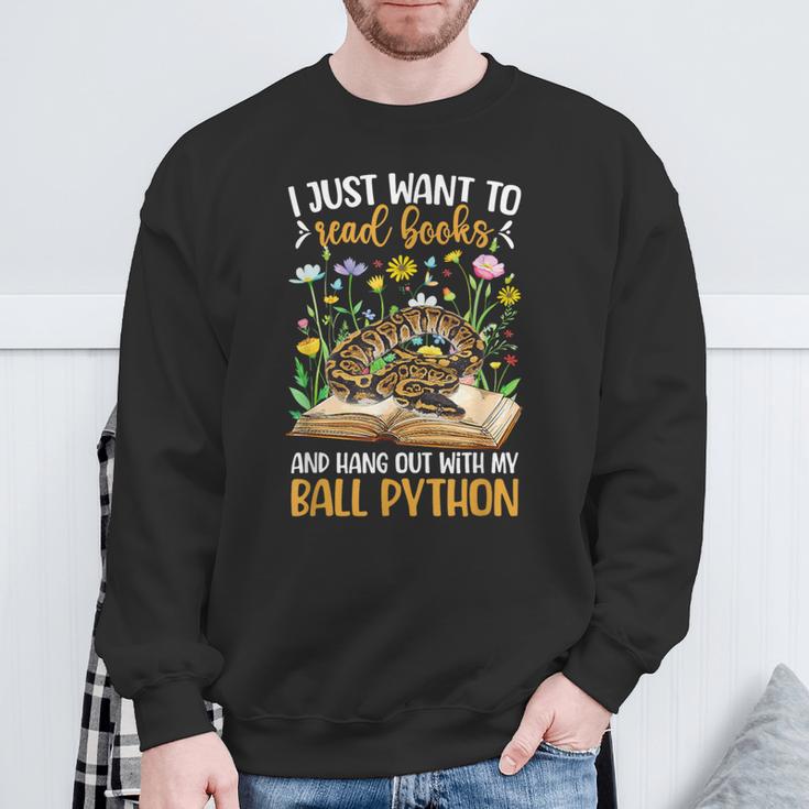 Books And My Ball Python Owner Ball Python Lover Sweatshirt Gifts for Old Men