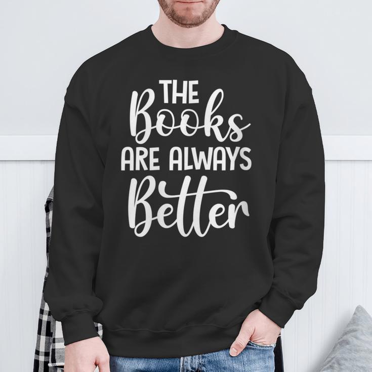 Books Book Reading Reader Bookworm Librarian Sweatshirt Gifts for Old Men