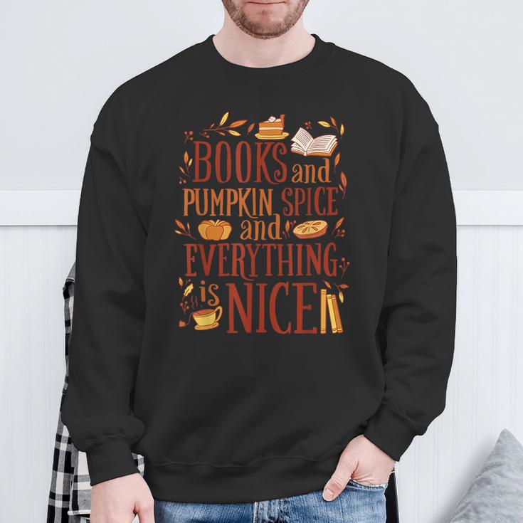 Books And Pumpkin Spice Cute Fall Aesthetic Sweatshirt Gifts for Old Men
