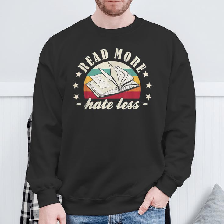 Books Read More Hate Less Book Lover Sweatshirt Gifts for Old Men Books Read More Hate Less Book Lover Sweatshirt Gifts for Old Men