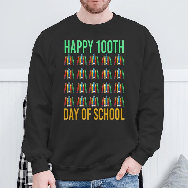 Books School Teacher Student Happy 100th Day Of School Sweatshirt Gifts for Old Men Books School Teacher Student Happy 100th Day Of School Sweatshirt Gifts for Old Men