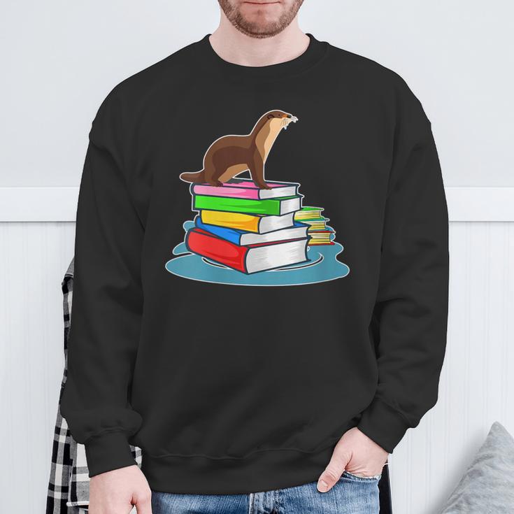 Books Sea Otter Teacher Sweatshirt Gifts for Old Men