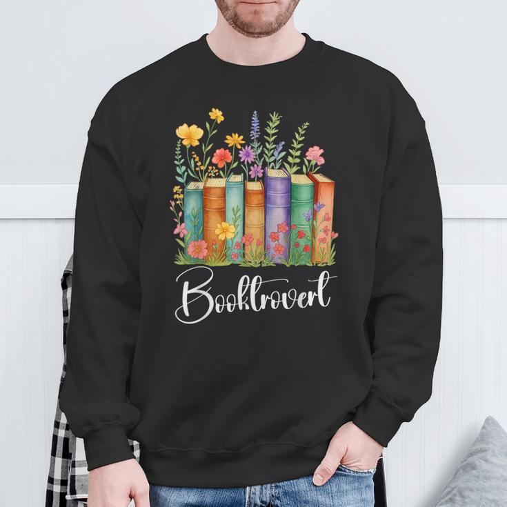 Booktrovert Book Reader Book Nerd Book Reading Lover Sweatshirt Gifts for Old Men