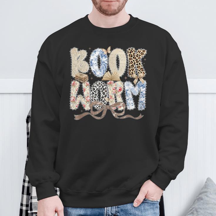 Bookworm Coquette Bow Booktrovert Reading Lover Bookish Sweatshirt Gifts for Old Men Bookworm Coquette Bow Booktrovert Reading Lover Bookish Sweatshirt Gifts for Old Men