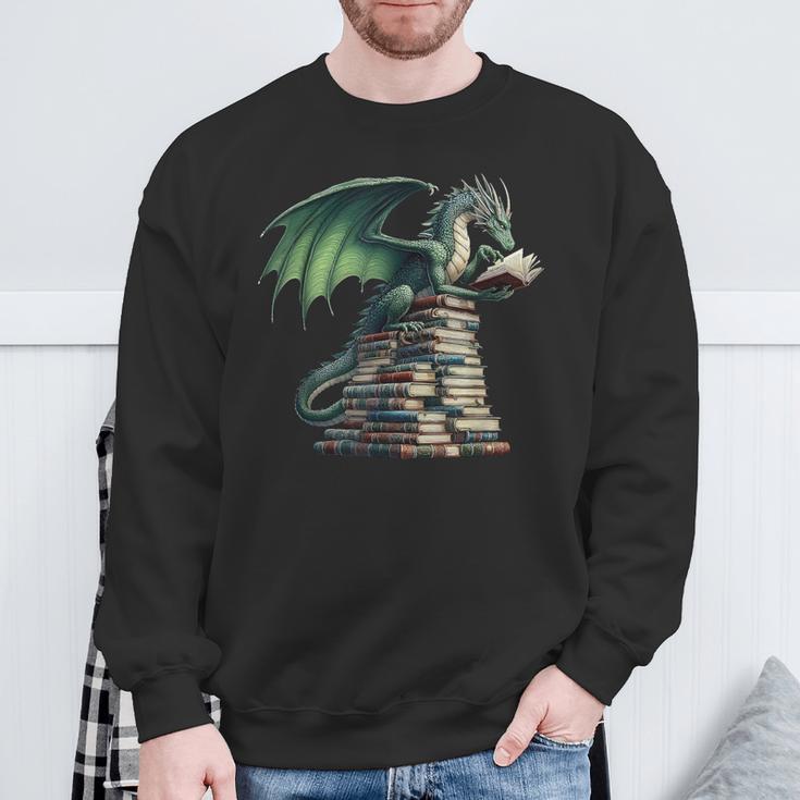 Bookworm Dragon Reading Books Dragon & Books Lover Sweatshirt Gifts for Old Men Bookworm Dragon Reading Books Dragon & Books Lover Sweatshirt Gifts for Old Men