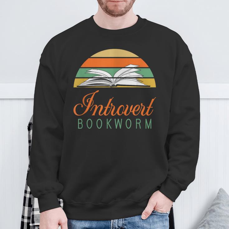 Bookworm Introvert Fun Book Lovers Reading Sweatshirt Gifts for Old Men