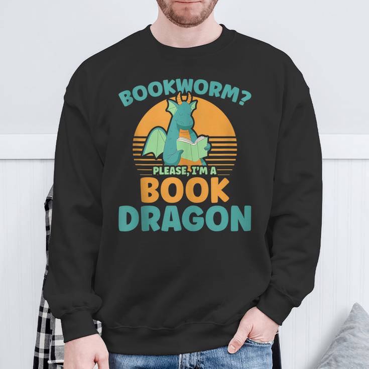 Bookworm Kids Dragon Lover Book Reader Fun Sweatshirt Gifts for Old Men Bookworm Kids Dragon Lover Book Reader Fun Sweatshirt Gifts for Old Men
