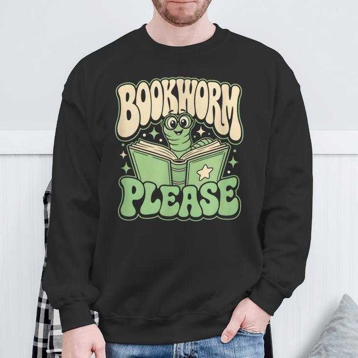 Bookworm Please Book Lover Reader Sweatshirt Gifts for Old Men