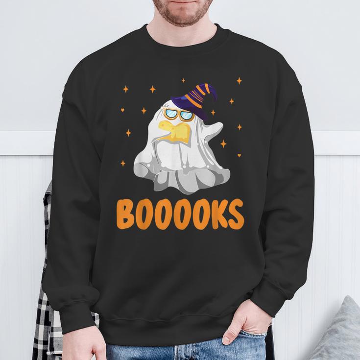Booooks Funny Halloween Cute Ghost Book Reading Sweatshirt Gifts for Old Men Booooks Funny Halloween Cute Ghost Book Reading Sweatshirt Gifts for Old Men