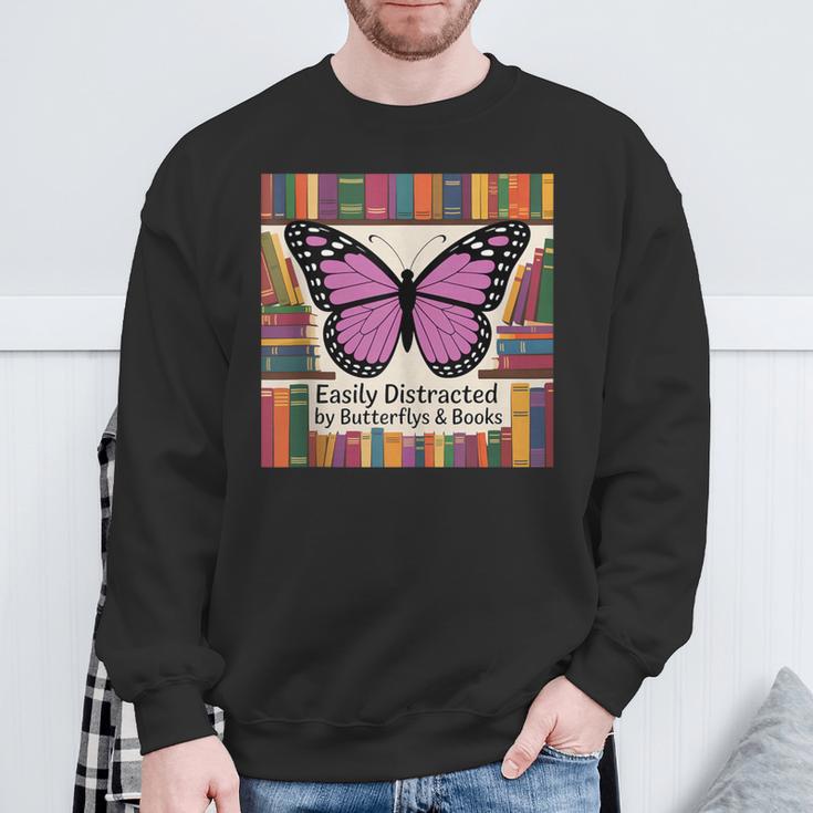 Butterfly Decor Book Butterfly Party Favors Purple Butterfly Sweatshirt Gifts for Old Men