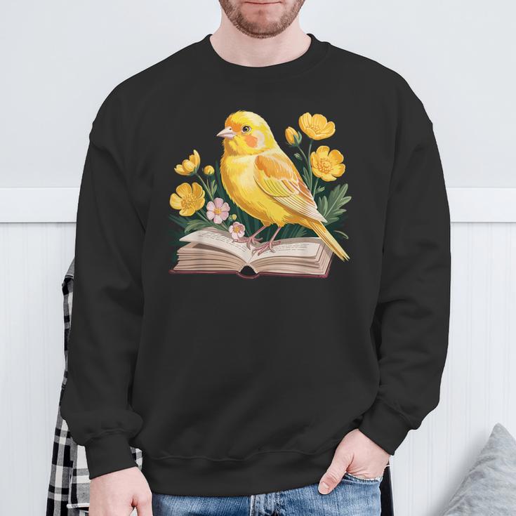 Canary Bird Floral Book Yellow Bird Reading Bookish Teacher Sweatshirt Gifts for Old Men Canary Bird Floral Book Yellow Bird Reading Bookish Teacher Sweatshirt Gifts for Old Men