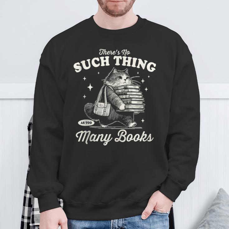 Cat Book Lover Reading Quote Sweatshirt Gifts for Old Men