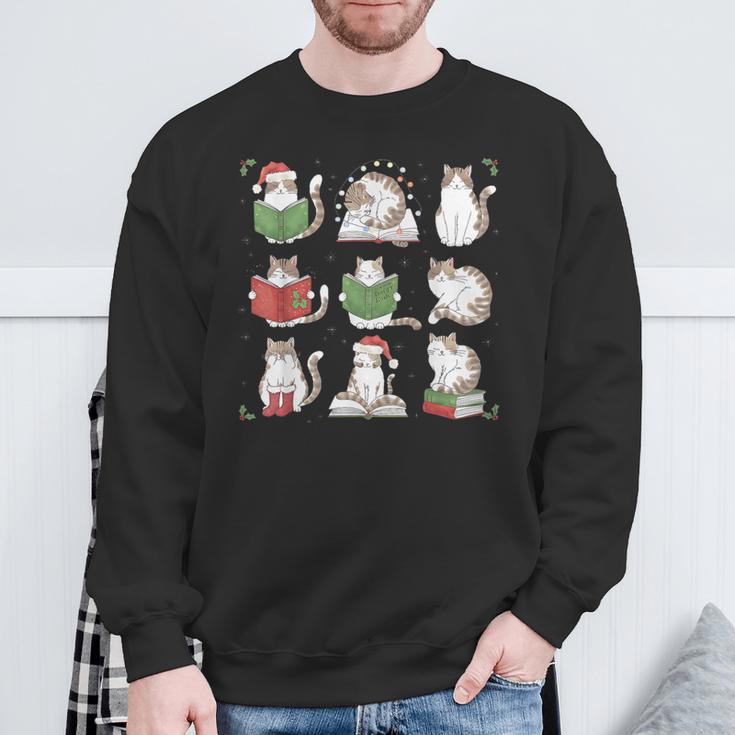 Cat Reading Book Funny Christmas Cat Book Lover Librarian Men Women Kids Sweatshirt Gifts for Old Men Cat Reading Book Funny Christmas Cat Book Lover Librarian Men Women Kids Sweatshirt Gifts for Old Men