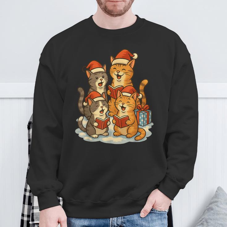 Cats Reading Books Christmas Tree Sweatshirt Gifts for Old Men Cats Reading Books Christmas Tree Sweatshirt Gifts for Old Men