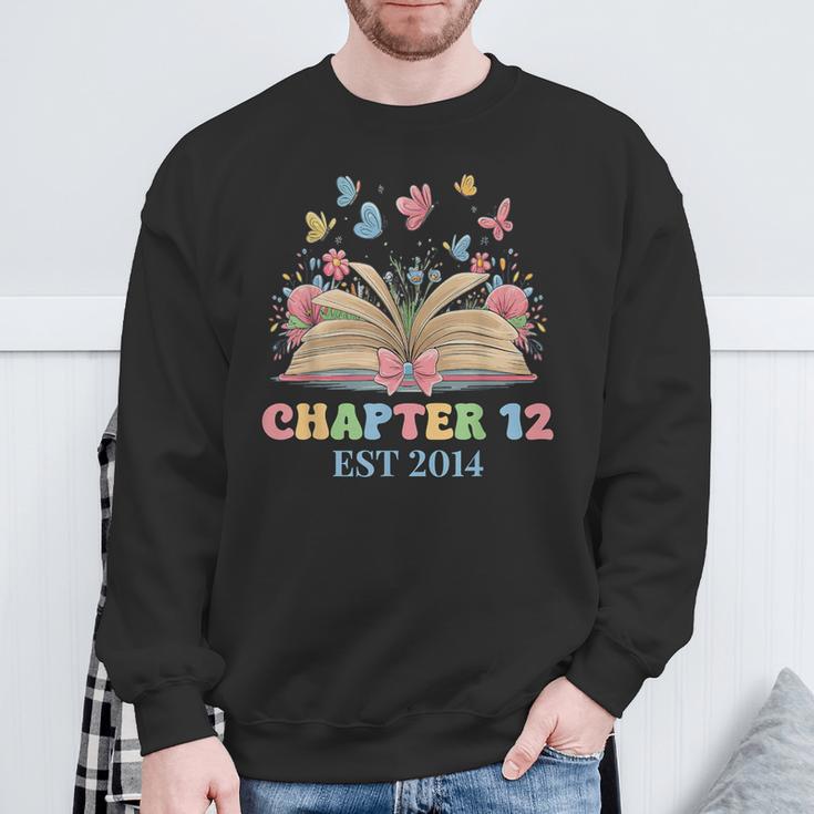 Chapter 12 Years Old 12th Birthday Butterfly Bow Book Lover Sweatshirt Gifts for Old Men