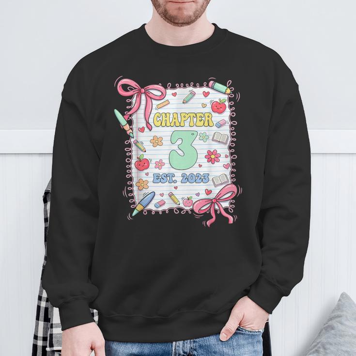 Chapter 3 Years Old 3rd Birthday Book Lover Coquette Bow Sweatshirt Gifts for Old Men Chapter 3 Years Old 3rd Birthday Book Lover Coquette Bow Sweatshirt Gifts for Old Men
