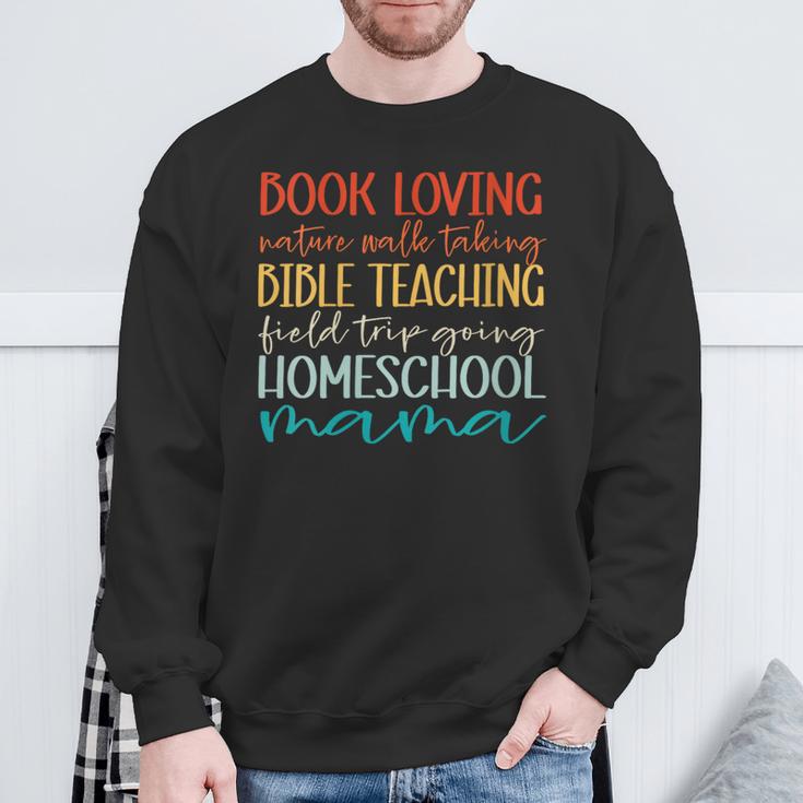 Christian Women Retro Homeschool Mama Book Loving Field Trip Sweatshirt Gifts for Old Men