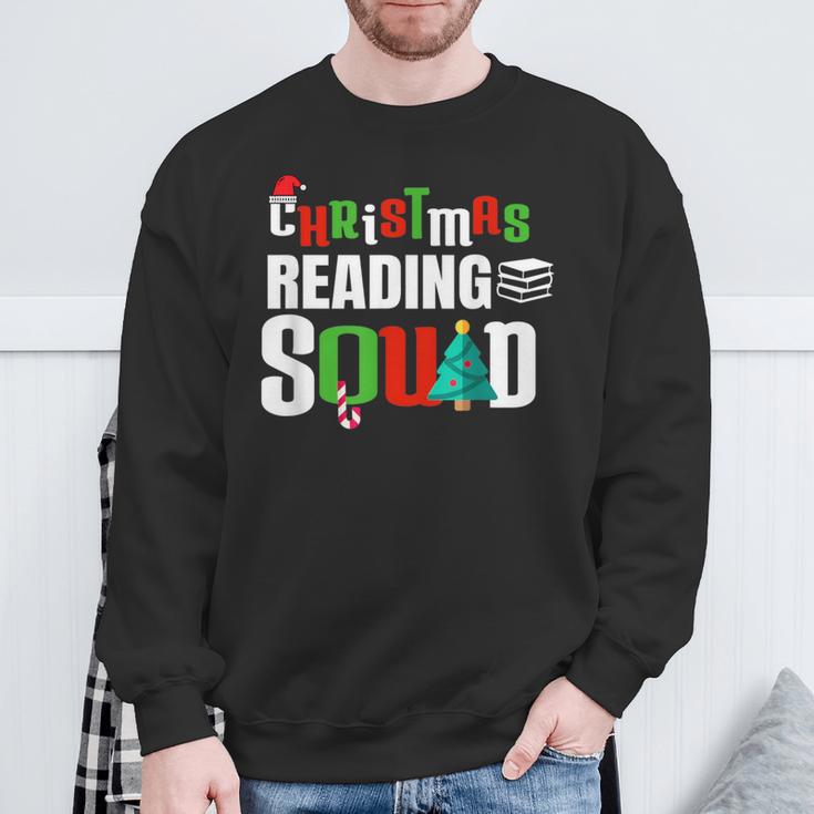 Christmas Reading Squad Xmas Book Lover Bookworm Literature Sweatshirt Gifts for Old Men