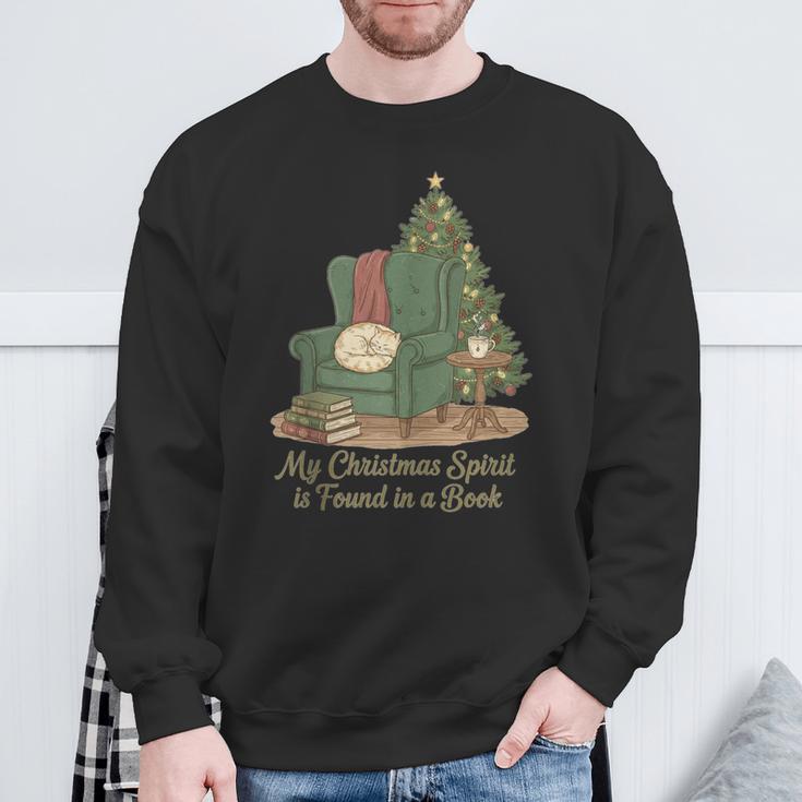 My Christmas Spirit Is Found In a Book Cozy Reading Graphic Sweatshirt Gifts for Old Men My Christmas Spirit Is Found In a Book Cozy Reading Graphic Sweatshirt Gifts for Old Men