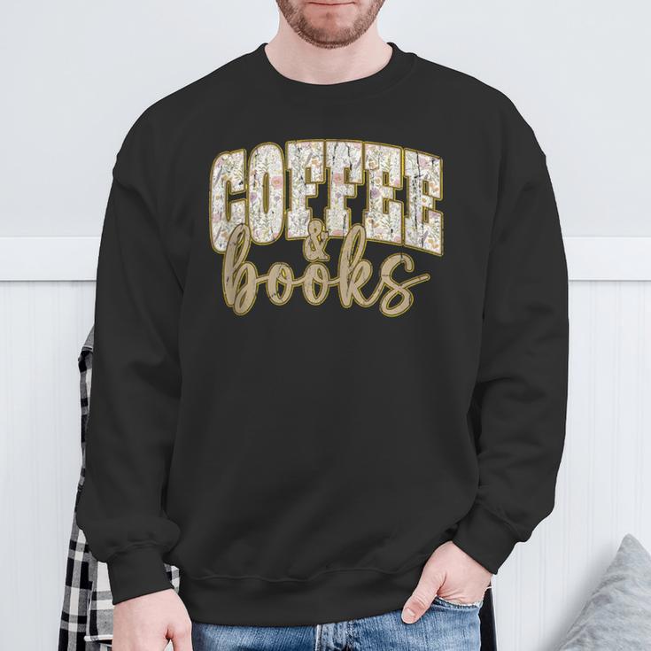 Coffee And Books I Love Them Both Book Coffee Lover Sweatshirt Gifts for Old Men