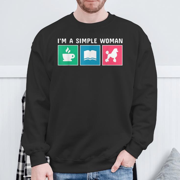 Coffee Books And Poodle Dog Men Women Kids Sweatshirt Gifts for Old Men