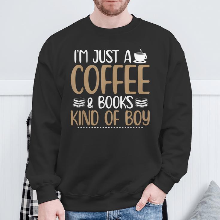 Coffee Lover Saying Book Reading Club Librarian Sweatshirt Gifts for Old Men