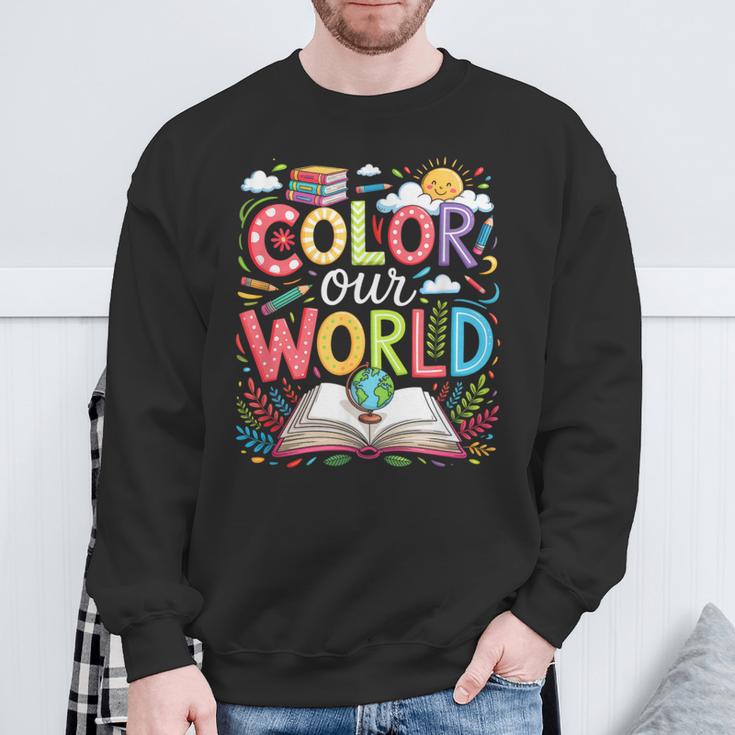 Color Our World Book Reading Program 2026 Summer Reading Sweatshirt Gifts for Old Men