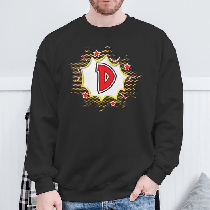 Comic Book Style Monogram Letter D For Boys Girls Women Men Sweatshirt Gifts for Old Men Comic Book Style Monogram Letter D For Boys Girls Women Men Sweatshirt Gifts for Old Men