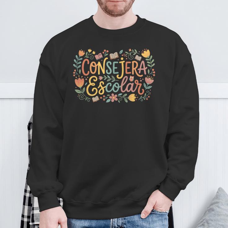 Consejera Escolar Cute Floral Counselor With Books & Owl Sweatshirt Gifts for Old Men Consejera Escolar Cute Floral Counselor With Books & Owl Sweatshirt Gifts for Old Men