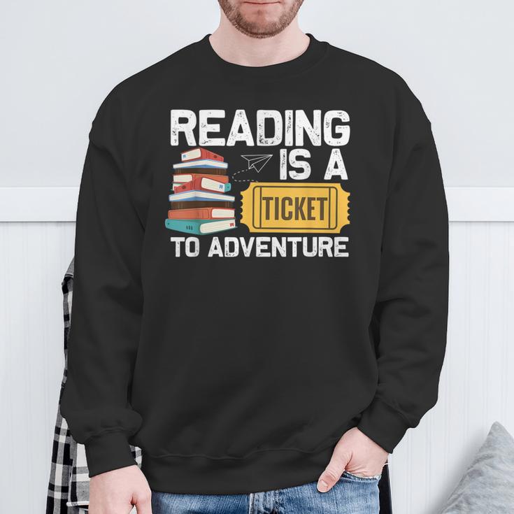 Cool Reading For Men Women Read Books Library Book Lovers Sweatshirt Gifts for Old Men