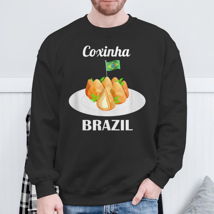 Coxinha 伝統的なブラジル料理 ブラジル国旗 スウェットシャツ 高齢者への贈り物