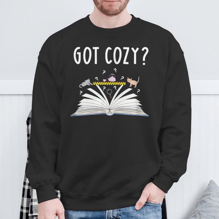 Cozy Cat Mystery Book Lover Reading Nerd Cute Bookish Reader Men Women Kids Sweatshirt Gifts for Old Men