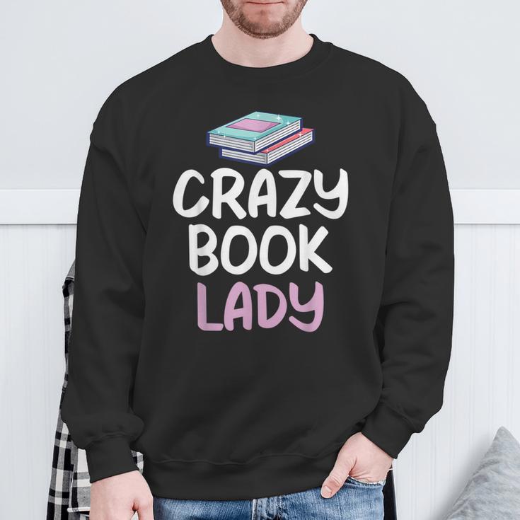 Crazy Book Lady Book Lover Sweatshirt Gifts for Old Men