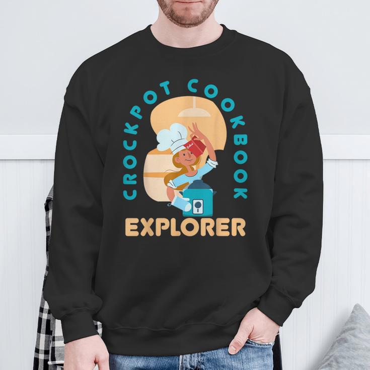 Crockpot Cookbook Explorer Baking Cooking Lover Chef Cook Sweatshirt Gifts for Old Men