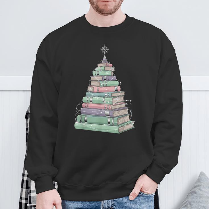 Cute Bookmas Christmas Book Tree Book Lover Teacher Sweatshirt Gifts for Old Men