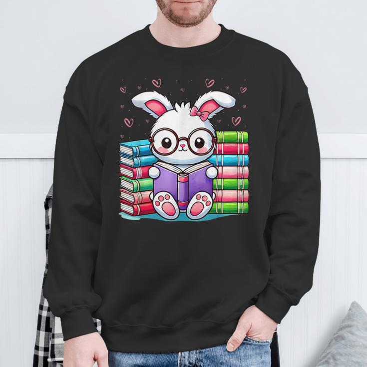 Cute Bunny Reader Rabbit Book Lover Reading Sweatshirt Gifts for Old Men Cute Bunny Reader Rabbit Book Lover Reading Sweatshirt Gifts for Old Men