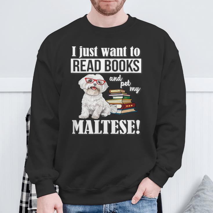 Cute Glasses Read Books & Pet My Maltese Lover Sweatshirt Gifts for Old Men Cute Glasses Read Books & Pet My Maltese Lover Sweatshirt Gifts for Old Men