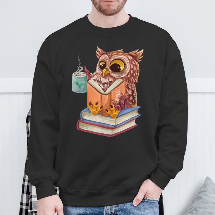 Cute Owl Reading Book And Drinking Tea Reading Rat Bookworm Sweatshirt Gifts for Old Men Cute Owl Reading Book And Drinking Tea Reading Rat Bookworm Sweatshirt Gifts for Old Men