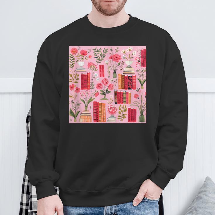 Cute Pink Book Pattern Book Lover Sweatshirt Gifts for Old Men Cute Pink Book Pattern Book Lover Sweatshirt Gifts for Old Men