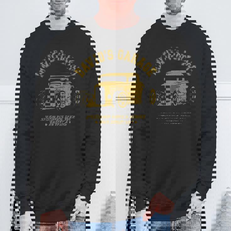 David's Garage Hotrod クラシックカーデザイン 長袖tシャツ スウェットシャツ 高齢者への贈り物