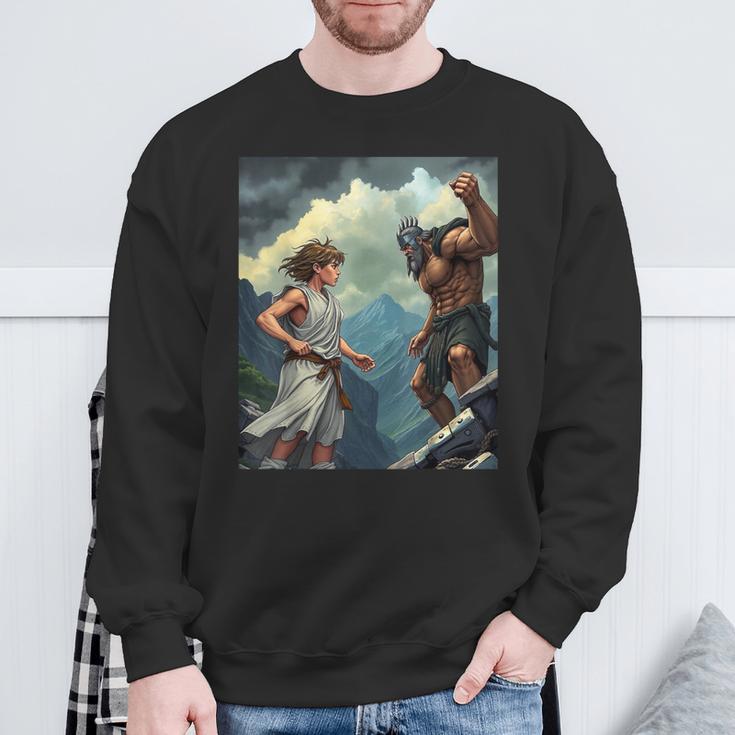 David And Goliath Bible Book Of Samuel King David Comic Sweatshirt Gifts for Old Men David And Goliath Bible Book Of Samuel King David Comic Sweatshirt Gifts for Old Men