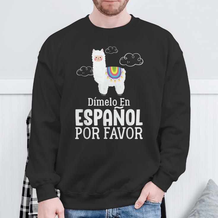 Dimelo En Espanol Por Favor 面白い スペイン語 スウェットシャツ 高齢者への贈り物