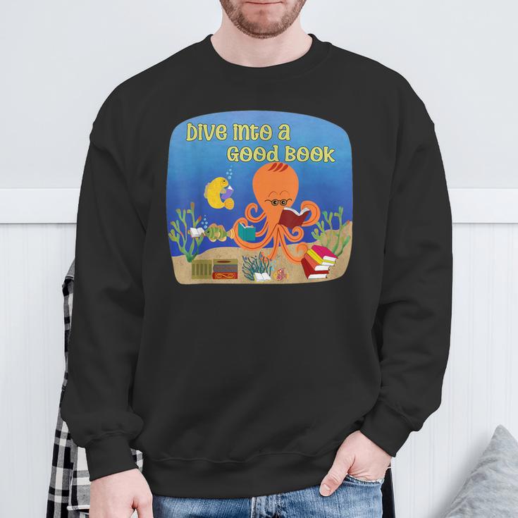 Dive Into a Good Book Reading Pun Sweatshirt Gifts for Old Men Dive Into a Good Book Reading Pun Sweatshirt Gifts for Old Men