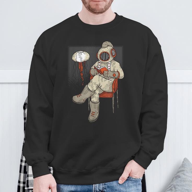 Diving Book Reading Sweatshirt Gifts for Old Men Diving Book Reading Sweatshirt Gifts for Old Men