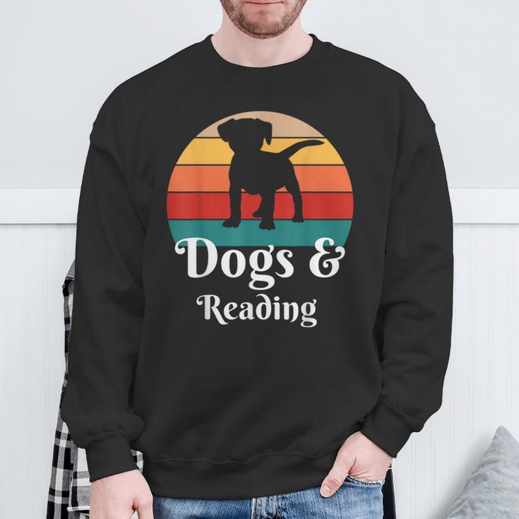 Dogs And Reading Books Sweatshirt Gifts for Old Men Dogs And Reading Books Sweatshirt Gifts for Old Men
