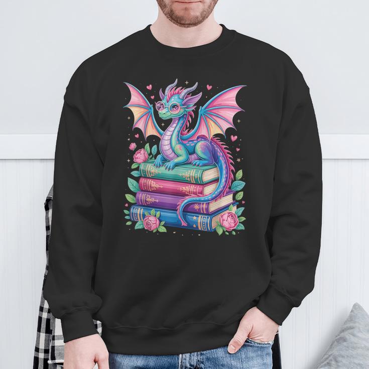 Dragon Book Fantasy Reading Sweatshirt Gifts for Old Men