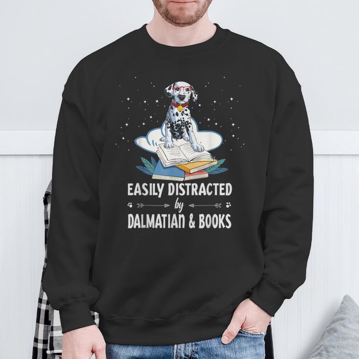Easily Distracted By Dalmatian And Books Dog & Book Lover For Men Women Kids Sweatshirt Gifts for Old Men Easily Distracted By Dalmatian And Books Dog & Book Lover For Men Women Kids Sweatshirt Gifts for Old Men