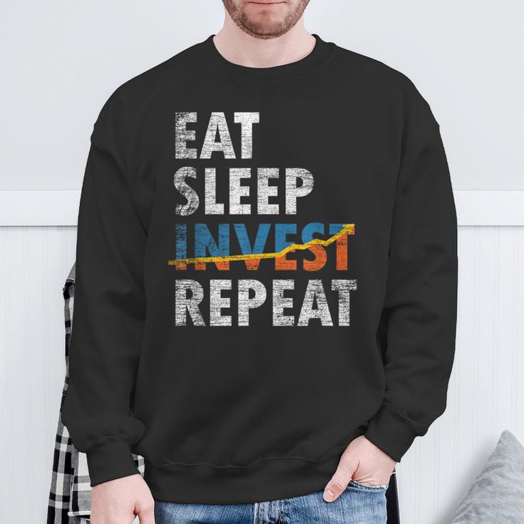 Eatleep Invest Repeat Investment Trading スウェットシャツ 高齢者への贈り物
